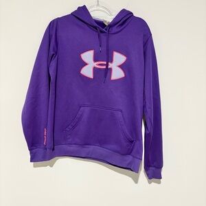 Under Armour Hooded Sweatshirt hoodie Purple pink Logo Size medium